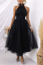 Load image into Gallery viewer, Fairy Vibes Tulle Gathered Detail Halter Maxi Dress