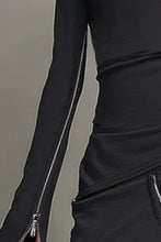 Load image into Gallery viewer, Casual Mock Neck T-Shirt Tight T-Line Long Sleeve Breathable Top And High Waist Slit Midi Skirt