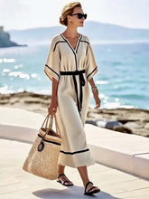Load image into Gallery viewer, Women'S Loose Belted Striped Print Dress