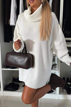 Load image into Gallery viewer, Women's Long Sleeve Casual Sweater Dress with Pile Collar