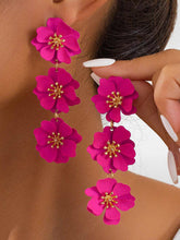 Load image into Gallery viewer, Holiday Style Floral Long Earrings