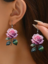 Load image into Gallery viewer, Women's Rose Flower Earrings