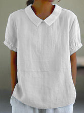 Load image into Gallery viewer, Solid Color Cotton And Linen Top