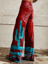 Load image into Gallery viewer, Women's Vintage Print Casual Wide Leg Pants