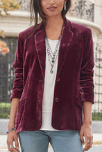 Load image into Gallery viewer, First Kiss Dreaming Velvet Pocketed Blazer