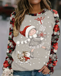 Women's Christmas  Print Casual Sweatshirt