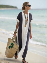 Load image into Gallery viewer, Women's Holiday Contrast Print Round Neck Loose Dress