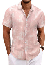 Load image into Gallery viewer, Men's Summer Cotton Tie Dye Lapel Short Sleeve Shirt