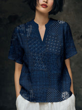 Load image into Gallery viewer, Japanese Traditional Sashiko Art Comfy Linen Tunic