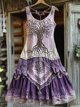 Load image into Gallery viewer, Vintage Life Of Tree Tribal Lace Patchwork Art Comfy Tank Dress