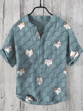 Load image into Gallery viewer, Men's Cat Waves Print Casual Shirt