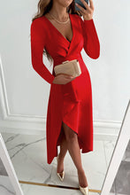 Load image into Gallery viewer, Charming Grace Ruffle Long Sleeve Midi Dress