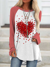 Load image into Gallery viewer, Women's Love-Heart Print Casual Long Sleeve T-Shirt
