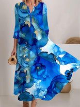 Load image into Gallery viewer, Women&#39;s Watercolor Splash Art Colorful Flowing Dress