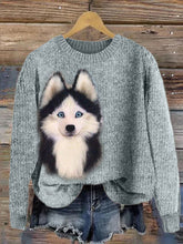 Load image into Gallery viewer, Fuzzy Husky Dog Plush Cozy Knit Sweater