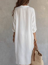 Load image into Gallery viewer, Boho Relaxed Day Quiet Nomad White Midi Dress