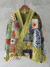 Load image into Gallery viewer, Stitching Floral Embroidery Geometric Patchwork Pattern Women's Kimono