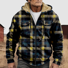 Load image into Gallery viewer, Vintage Plaid Print Pocket Fleece Hoodie Jacket