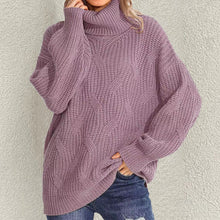 Load image into Gallery viewer, Retro Loose Turtleneck Cable Knitted Long Sleeve Sweater