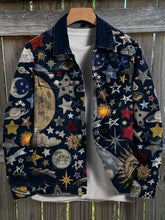 Load image into Gallery viewer, Vintage Star Pattern Art Print Casual Denim Jacket