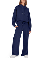 Load image into Gallery viewer, 2023 Fall Drawstring Sweatshirt Wide Leg Sweatpant Lounge Set Tracksuit