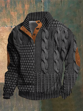 Load image into Gallery viewer, Men's Casual Retro Print Stand Collar Button Sweatshirt