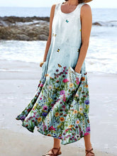 Load image into Gallery viewer, Women's Floral Art Print Pocket Casual Resort Comfort Maxi Dress