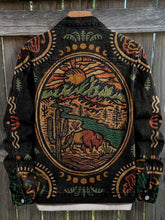 Load image into Gallery viewer, Vintage Art Print Casual Denim Jacket