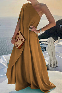 Alyse One Shoulder A-line Elegant Maxi Dress