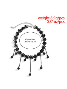 Halloween Gothic Dark Tassel Lace Choker