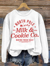 Load image into Gallery viewer, Women's Christmas Milk &amp; Cookie Co. Printed Casual Long-Sleeved Sweatshirt