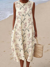 Load image into Gallery viewer, Women'S Round Neck Sleeveless Color-Block Printed Dress