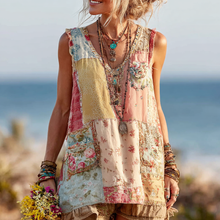 Load image into Gallery viewer, Women's Floral Patchwork Art Sleeveless Vest
