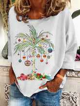 Load image into Gallery viewer, Women's Christmas Palm Tree Print Casual Sweatshirt