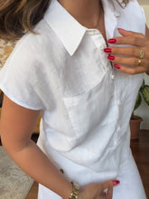 Load image into Gallery viewer, Casual solid color cotton and linen pants two-piece set