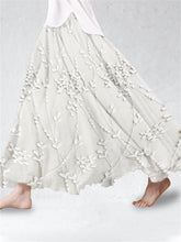 Load image into Gallery viewer, Classy Floral Lace Embroidered Linen Blend Skirt