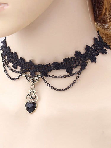 Women's Vintage Lace Patchwork Necklace