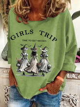 Load image into Gallery viewer, Women&#39;s Funny Halloween Witches Girls Trip Time To Get Wicked Casual Top