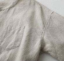 Load image into Gallery viewer, Casual Linen Stand Collar Three-quarter Sleeve Loose Shirt
