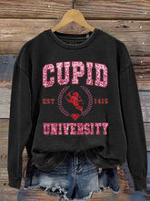 Load image into Gallery viewer, Valentine's Day Cupid University Print Casual Sweatshirt