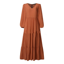 Load image into Gallery viewer, Women&#39;s Swing Dress Long Dress Maxi Dress Dark Green Brown Black