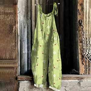 Bee Art Print Casual Jumpsuit