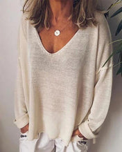 Load image into Gallery viewer, Plus Size Casual Cotton-Blend Long Sleeve Women T-shirts