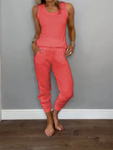 Load image into Gallery viewer, Women's Cotton and Linen Casual Two-piece Set