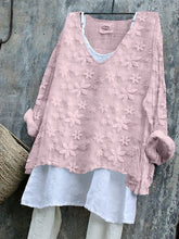 Load image into Gallery viewer, Floral Lace Embroidered Linen Blend Tunic