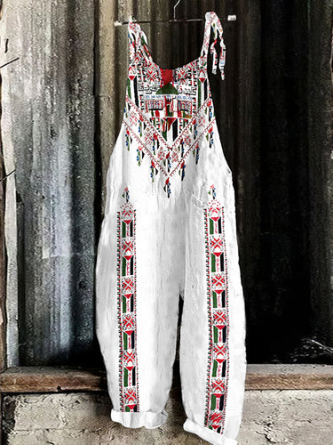 Retro Hoping Peace Forever Print Jumpsuit