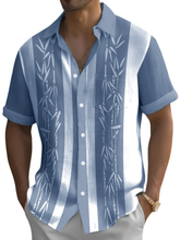 Load image into Gallery viewer, Men's Hawaiian Bamboo Print Pocket Short Sleeve Shirt