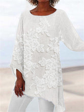 Load image into Gallery viewer, Vintage Floral Lace Embroidered Linen Blend Flowy Tunic