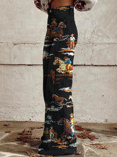 Load image into Gallery viewer, Women&#39;s Cowboy Race Print Casual Wide Leg Pants