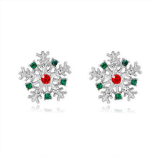 Load image into Gallery viewer, Christmas Colorful Snowflake Earrings